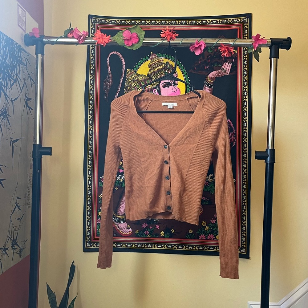 Light Brown crop top long sleeve